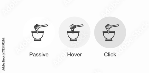 honey bowl dipper icon sign vector