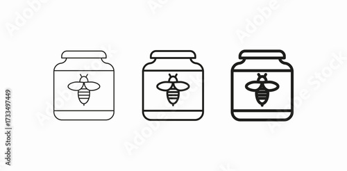 jar with bee on it icon sign vector