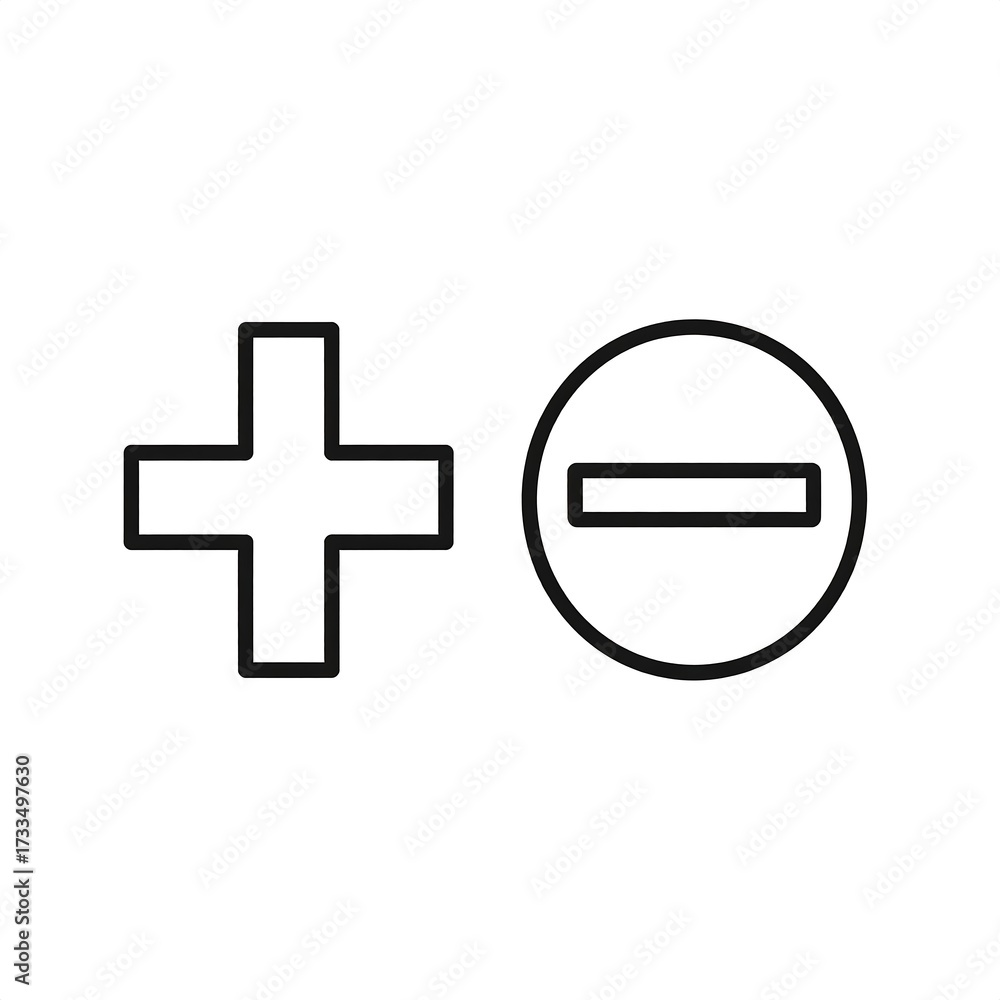 Obraz premium Simple plus and minus symbols