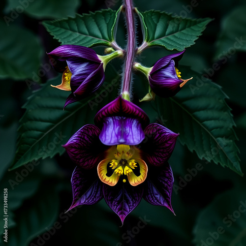 Atropine deadly nightshade (Atropa belladonna) alkaloid molecule
