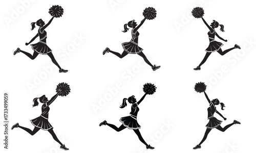 Cheerleader Silhouette Vector Art Collection