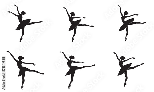 Ballet Dancer Silhouette Vector Collection