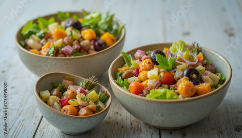 Fresh Healthy Colorful Bowl of Mixed Salad Ingredients