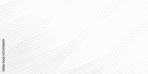 Fishing net with floats curved by a wave. Graphic line art hand drawn on the theme of sea and fishing in black and white ink. background good art