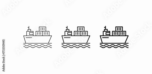 large shipping vessel icon sign vector