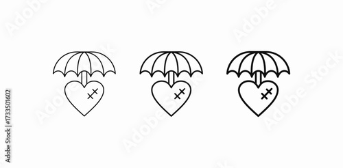 protected mended heart icon sign vector