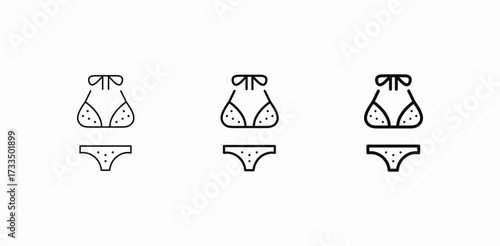 two piece bikini icon sign vector