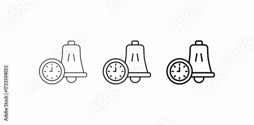 alarm notification time icon sign vector