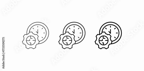 clock gear mechanism icon sign vector