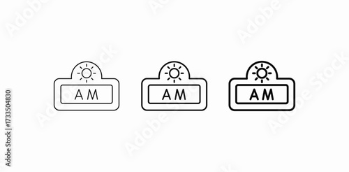 morning time indicator icon sign vector