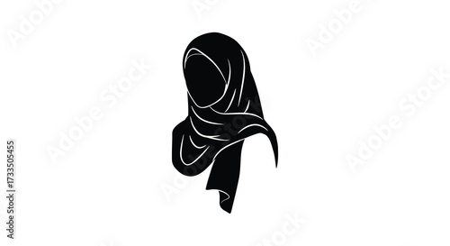 Elegant Silhouette of a Woman Wearing a Hijab Islamic Fashion and Culture
