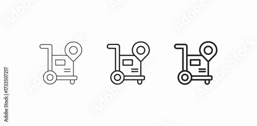 delivery cart tracking icon sign vector