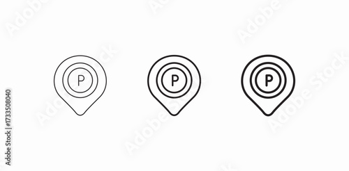parking lot pin icon sign vector