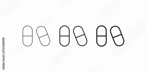 tilted oval capsules icon sign vector