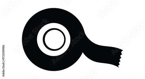 Black and white illustration of a roll of tape for crafting or repair