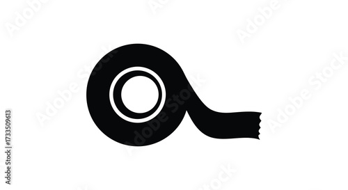 Black and White Image of a Roll of Tape for Various Uses