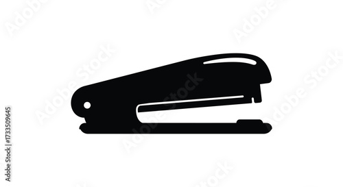Black Stapler Silhouette on White Background for Office or School Use