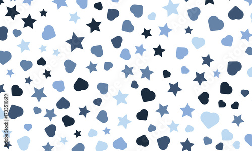 Seamless pattern colorful background. little white stars and hearts. vector texture. trend print for textiles and wallpaper.