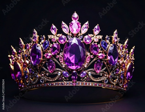 Ornate purple crown on dark background