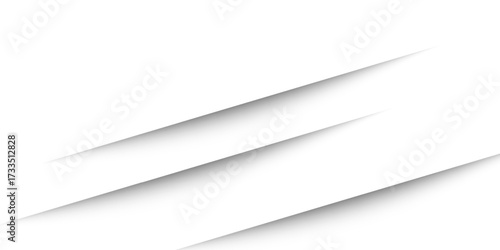 Paper sheet shadow effect. 3D line edge shape. Transparent realistic sheet dividers. Web banner vector drop soft shadows.