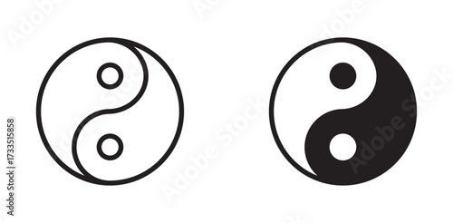 Yin-Yang icon set , Vector illustration.