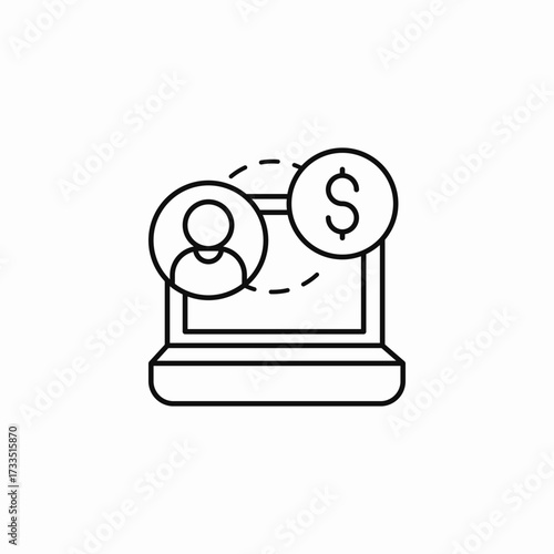 freelancer online earning icon sign vector