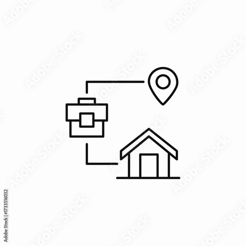 hybrid work location icon sign vector