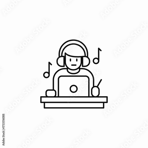 listening music working icon sign vector