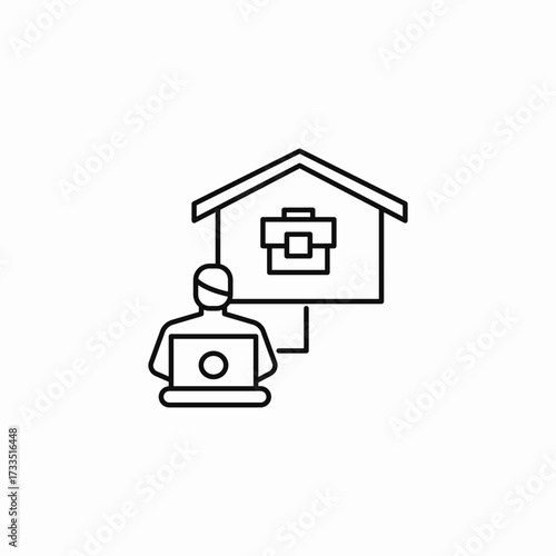 remote work home icon sign vector