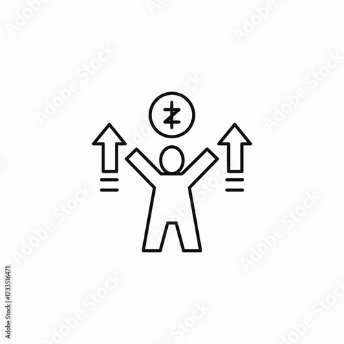 salary increase pay icon sign vector
