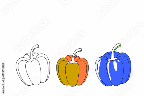 vector illustration of colorful capsicum
