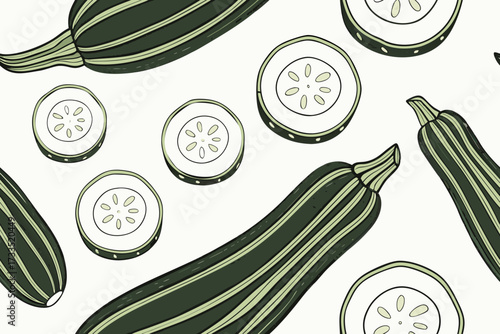 zucchini isolated on white