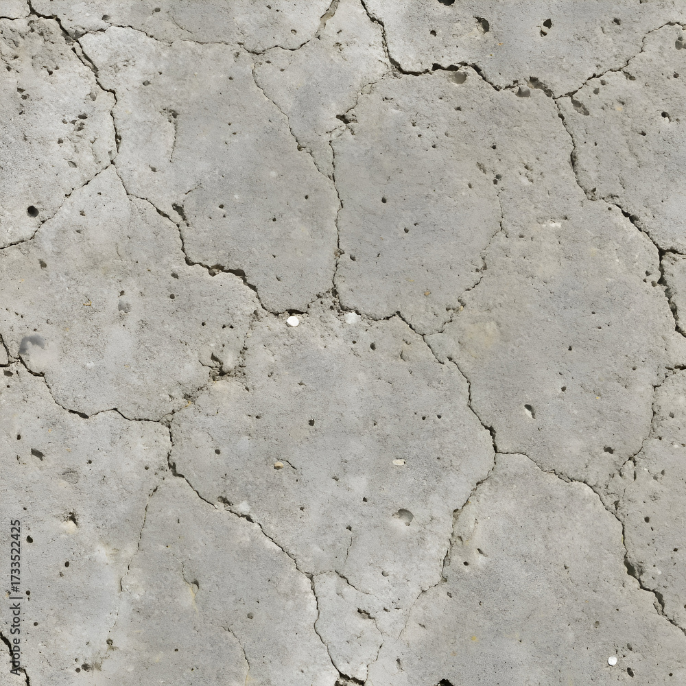Fototapeta premium Cracked Gray Concrete or Stucco Wall Texture or Seamless Weathered Cement Surface Background
