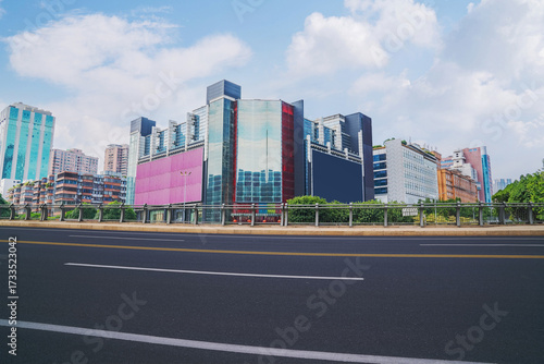 Skyline of Modern Urban Architecture and Street View of Commercial Streets in Guangzhou, Guangdong Province, China On March 5th, 2022