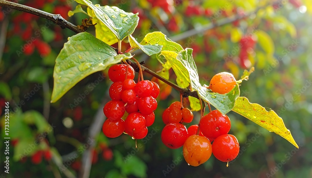 Fototapeta premium Bright berries on a branch