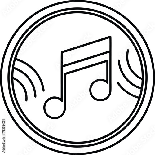 music streaming app icon illustration on transparent background