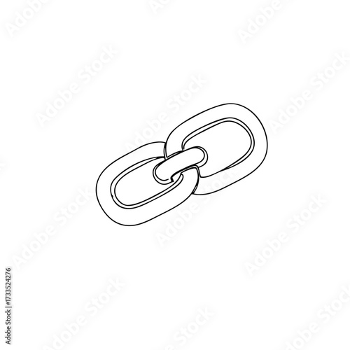 
Minimalist chain link continuous line drawing in black ink, connection and security concept