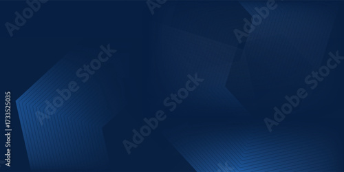 Dark abstract blue background. Modern line stripes curve abstract presentation background. Luxury paper cut design abstract simple art