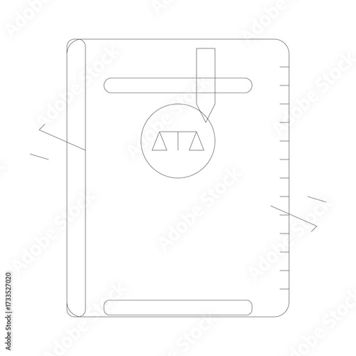 Law Book Unique Vector – Legal Code, Justice, and Court Document Illustration
