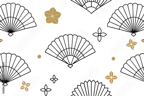 Vibrant Fan line art Pattern with Dynamic Energy