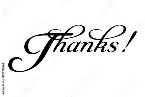 Thanks! - Thanks! message for card, presentation, business. Expressing gratitude, acknowledgment and appreciation
