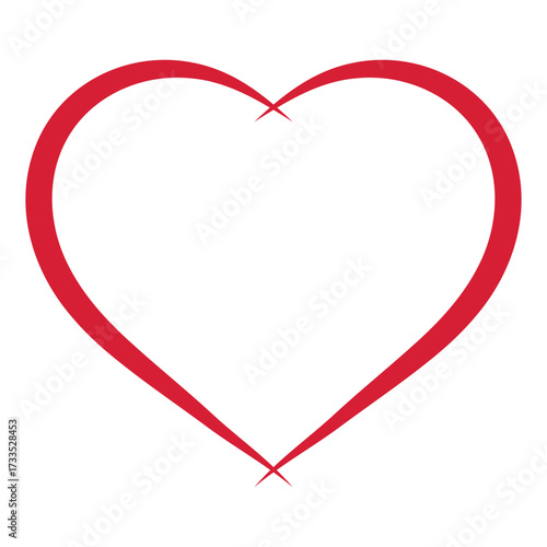Bold red heart shape, clean...
