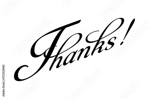 Thanks! - Thanks! message for card, presentation, business. Expressing gratitude, acknowledgment and appreciation
