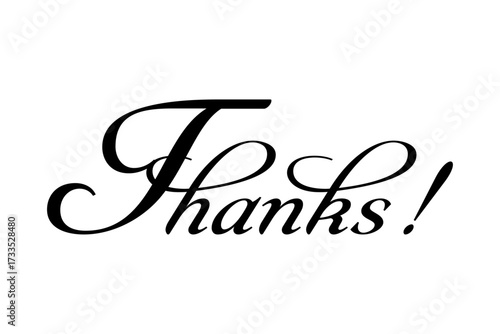 Thanks! - Thanks! message for card, presentation, business. Expressing gratitude, acknowledgment and appreciation
