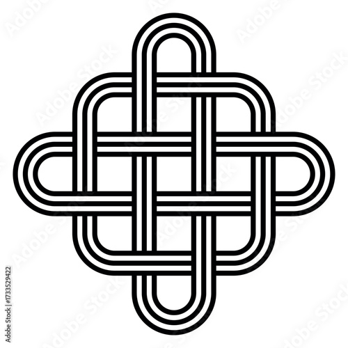 Celtic Knot Black Lines, endless loop, geometric, elegant, symbolic art