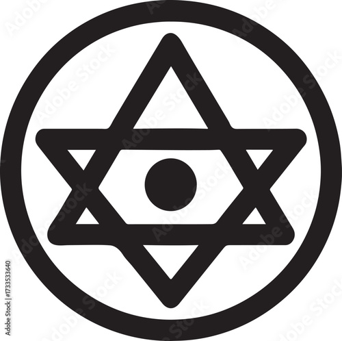Sacred geometry line symbol vector, intricate spiritual pattern for creative and mystical designs.