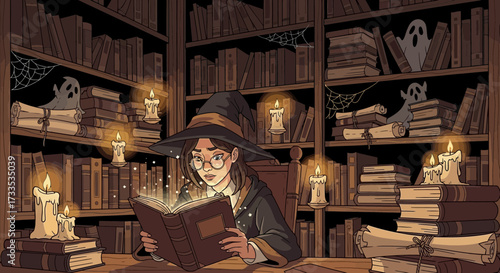Enchanting evening reading: A young witch discovers magic within old library