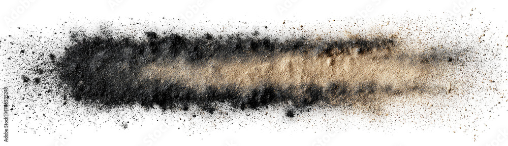 Fototapeta premium Abstract textured form, streaked with light and dark hues, appearing as a nebula or cosmic dust cloud