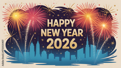 2026 text happy new year eve holiday
