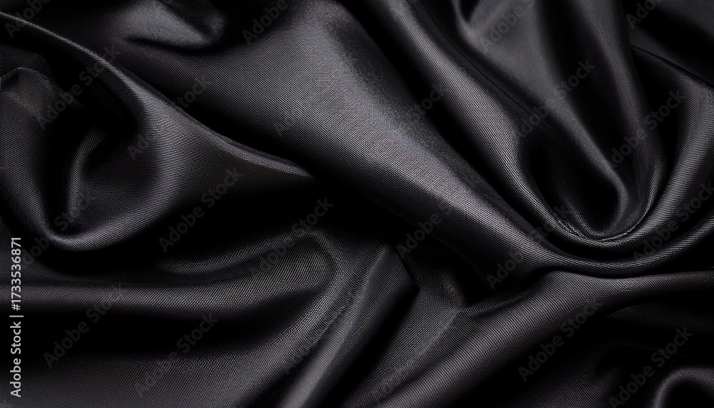 Fototapeta premium Black Velor Velour Fabric Background Black Velvet Fabric With Folds Background